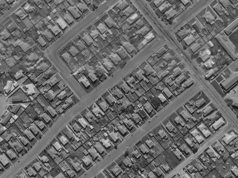 36 Bletsoe Avenue from the air, 1970-1974