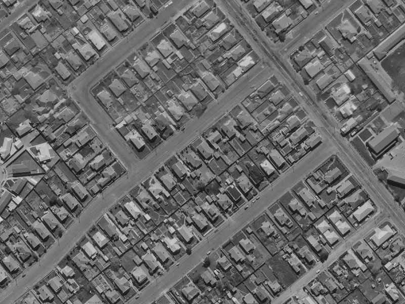 38 Bletsoe Avenue from the air, 1970-1974