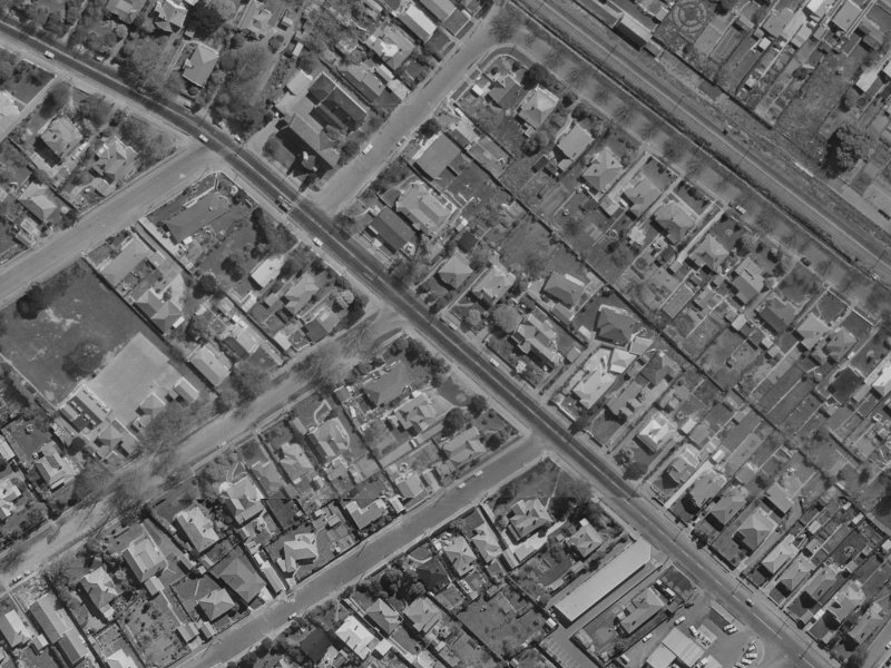 113 Opawa Road from the air, 1970-1974