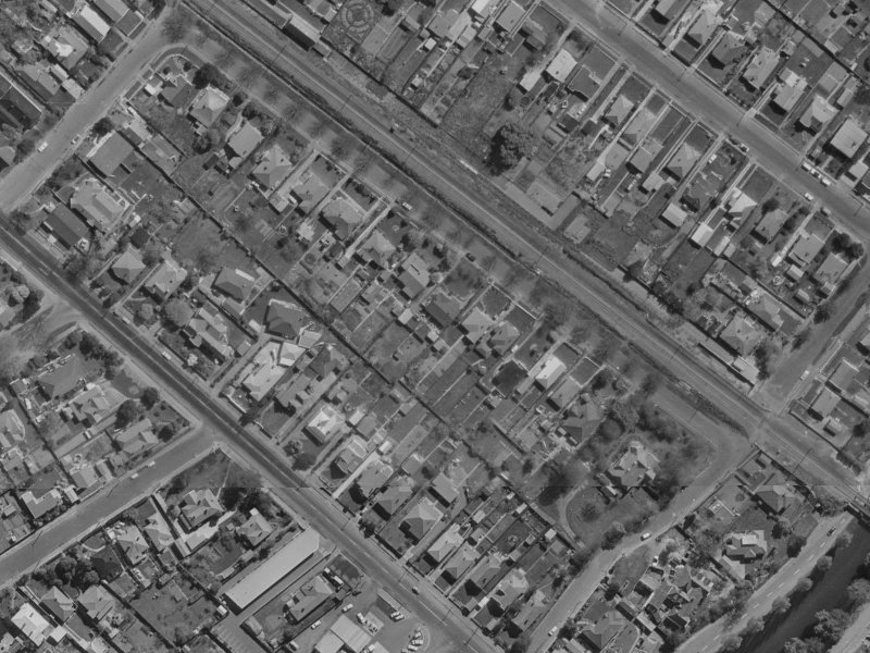 123A Opawa Road from the air, 1970-1974