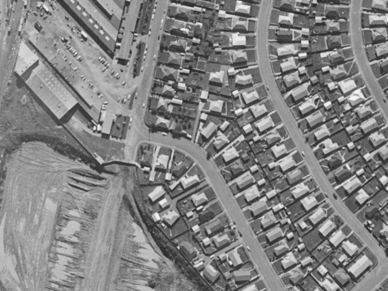 62 Boston Avenue from the air, 1970-1974