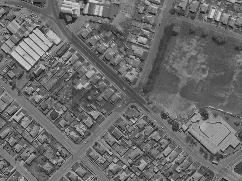 42-44 Waltham Road from the air, 1970-1974