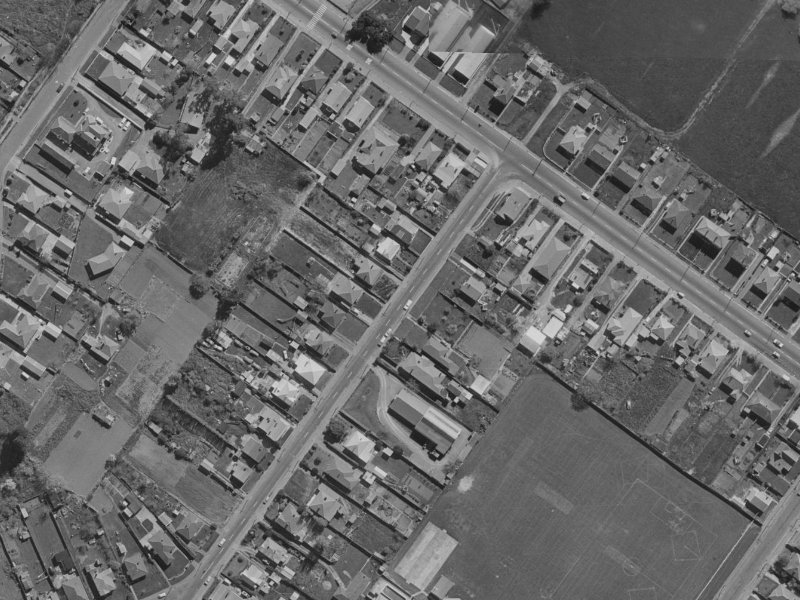 12 Rutherford Street from the air, 1970-1974