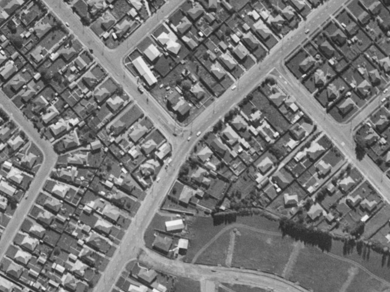 137 Springs Road from the air, 1970-1974