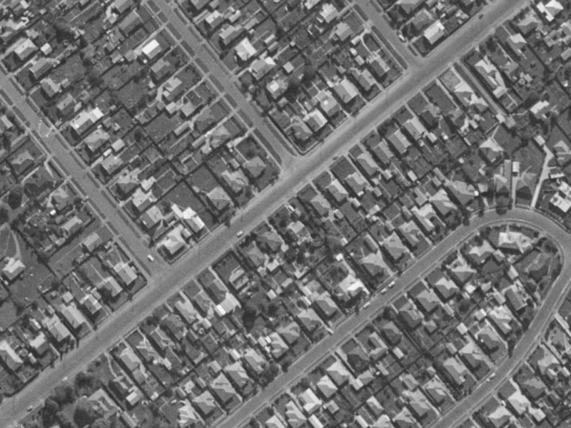 132B Neville Street from the air, 1970-1974