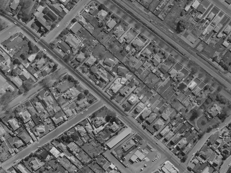 119 Opawa Road from the air, 1970-1974