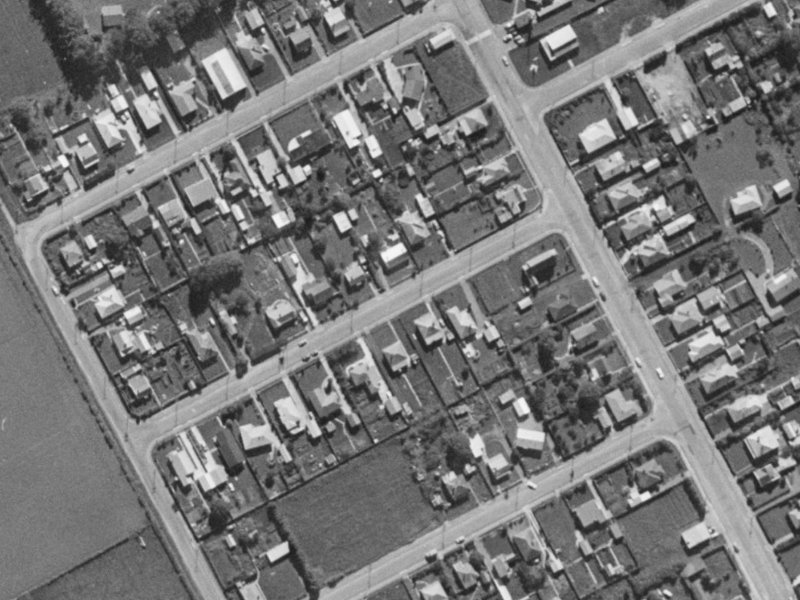 7A Riwai Street from the air, 1970-1974