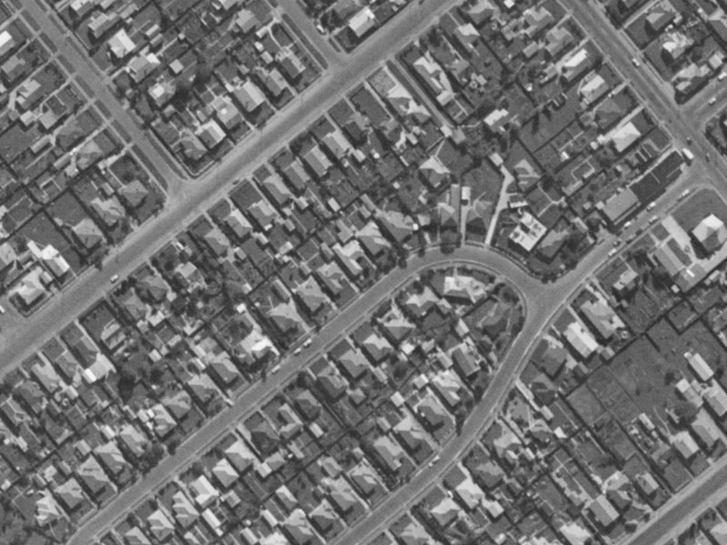 51 Evesham Crescent from the air, 1970-1974