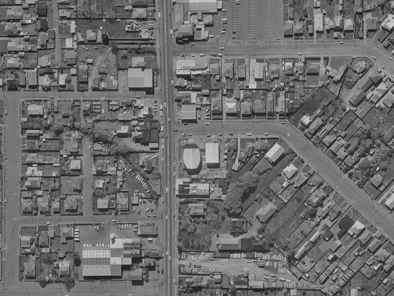 250 Colombo Street from the air, 1970-1974