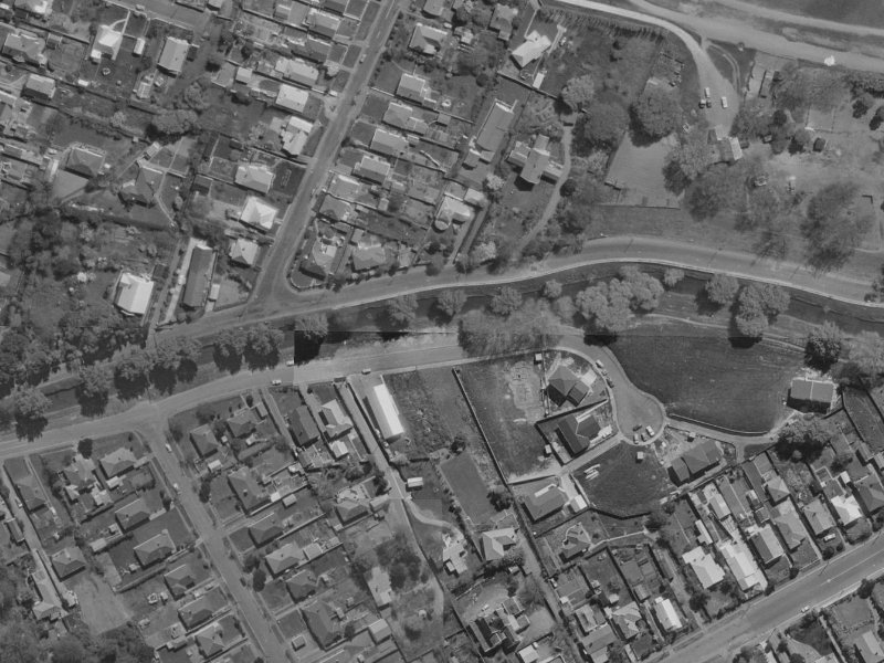 154E Riverlaw Terrace from the air, 1970-1974