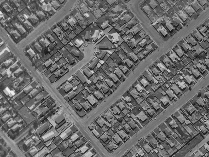 11 Bletsoe Avenue from the air, 1970-1974