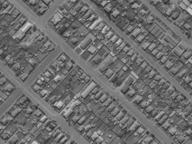 121 Huxley Street from the air, 1970-1974