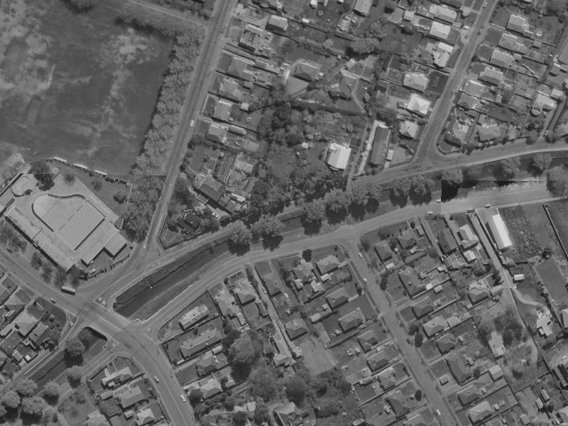 126 Riverlaw Terrace from the air, 1970-1974