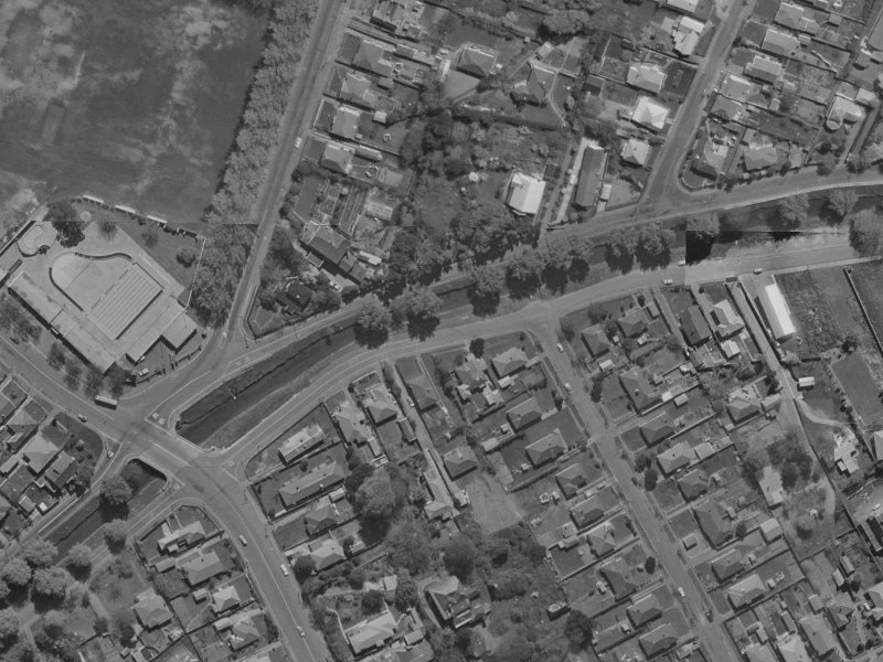 126 Riverlaw Terrace from the air, 1970-1974