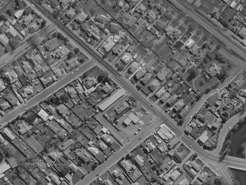 122 Opawa Road from the air, 1970-1974