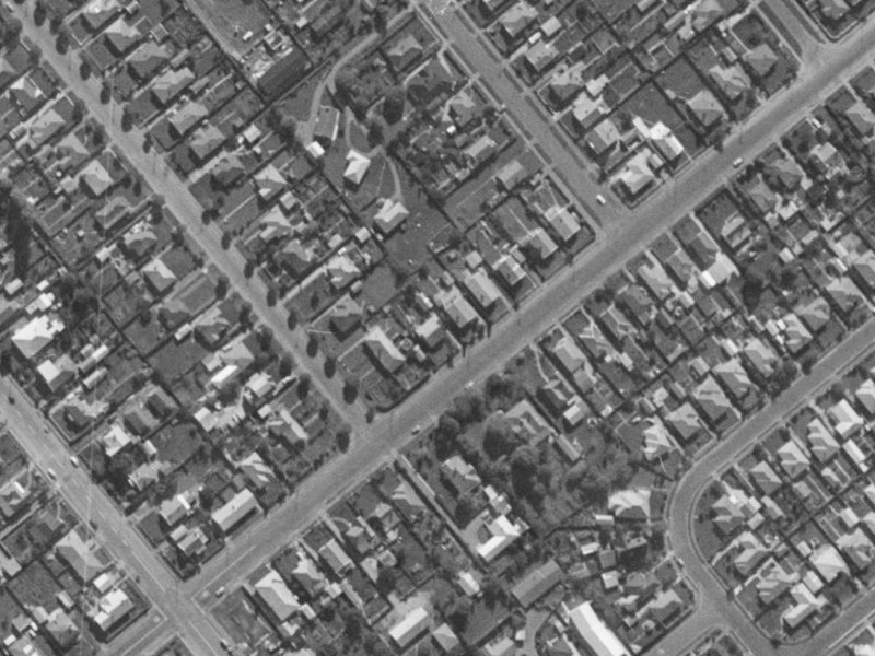 107 Neville Street from the air, 1970-1974