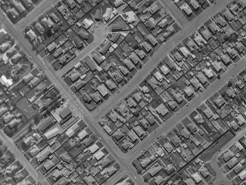 10 Bletsoe Avenue from the air, 1970-1974