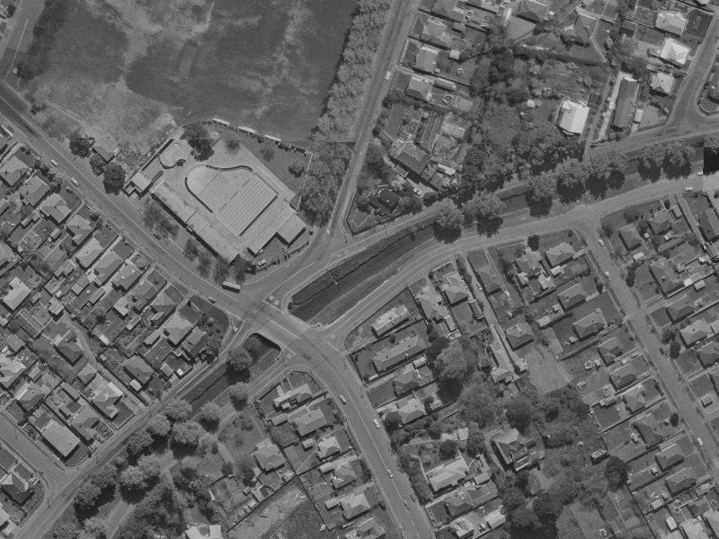 112 Riverlaw Terrace from the air, 1970-1974