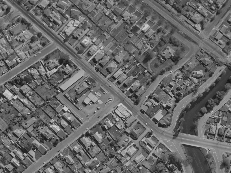 133 Opawa Road from the air, 1970-1974