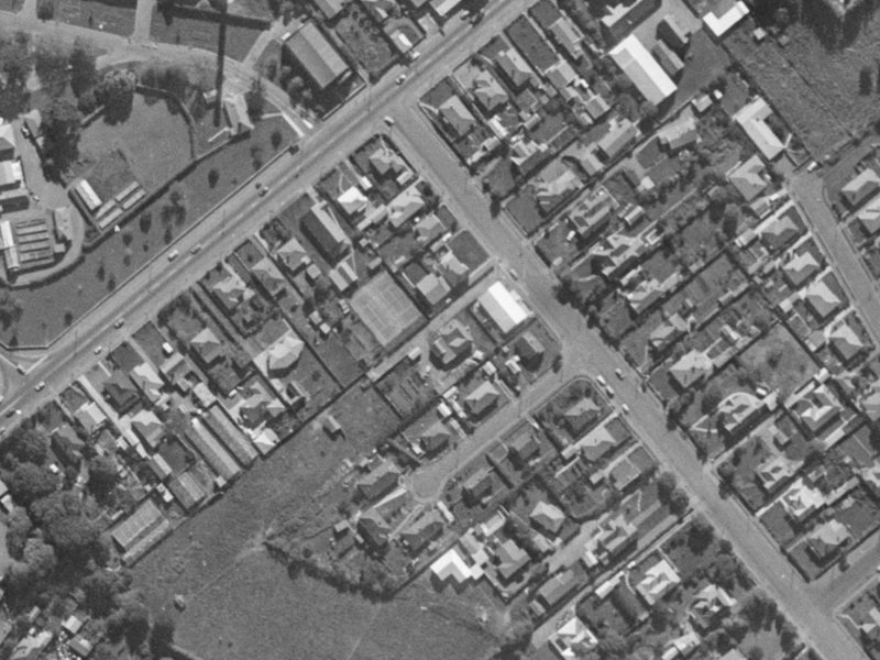 2 Pony Lane from the air, 1970-1974