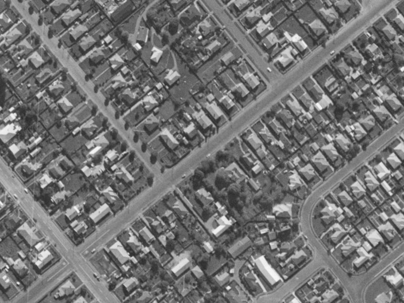 Neville Street from the air, 1970-1974