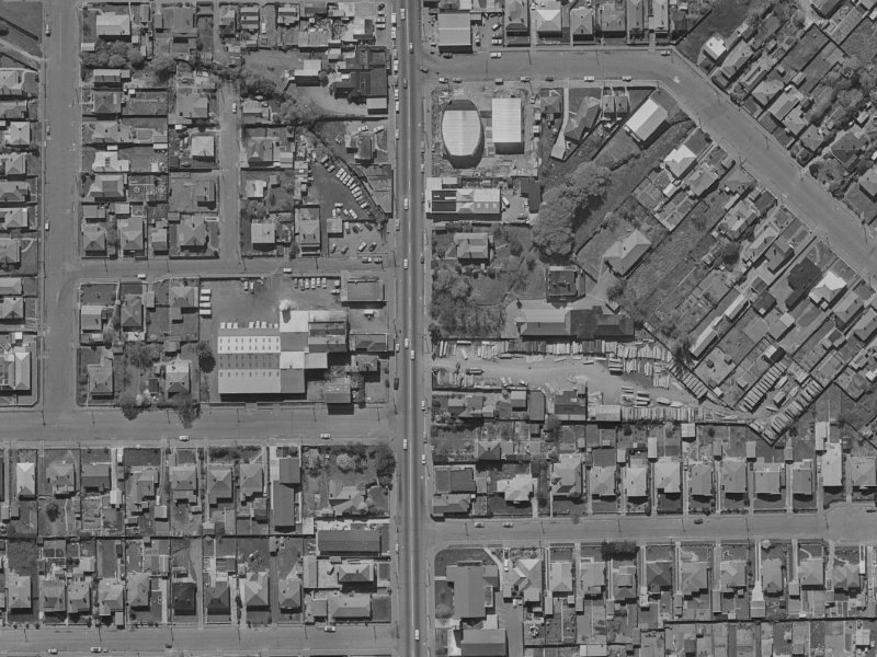 226-234 Colombo Street from the air, 1970-1974
