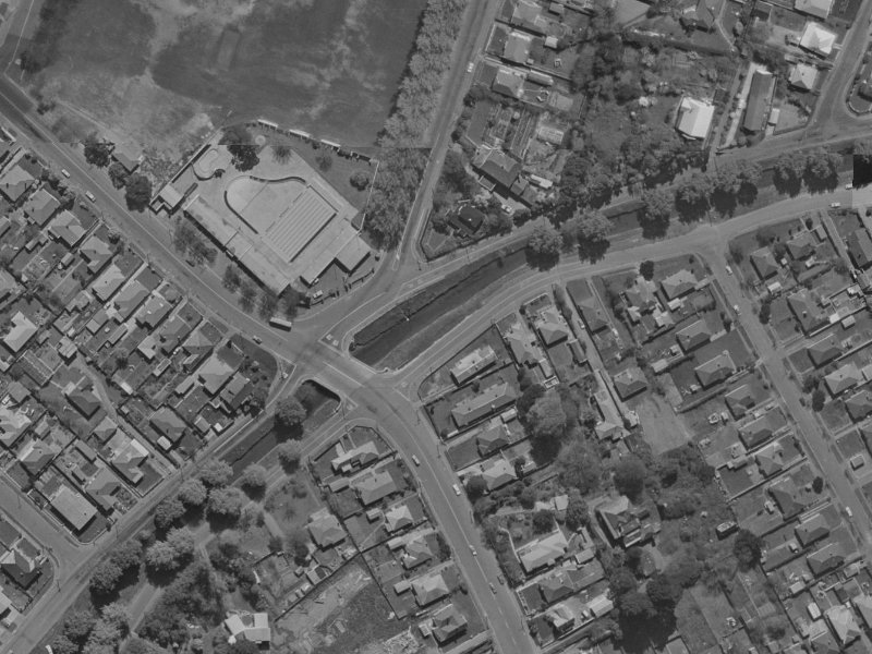 111 Riverlaw Terrace from the air, 1970-1974