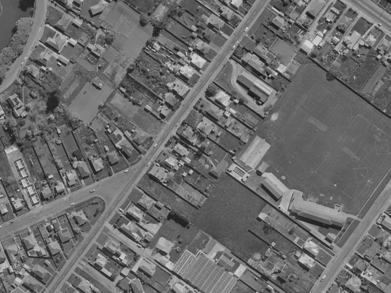 27 Rutherford Street from the air, 1970-1974