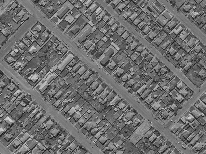 140 Huxley Street from the air, 1970-1974