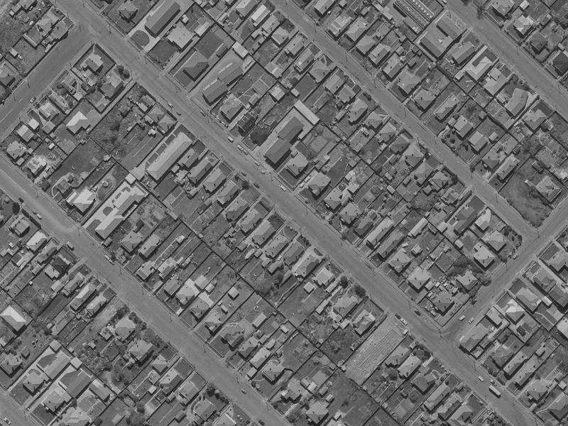 142 Huxley Street from the air, 1970-1974