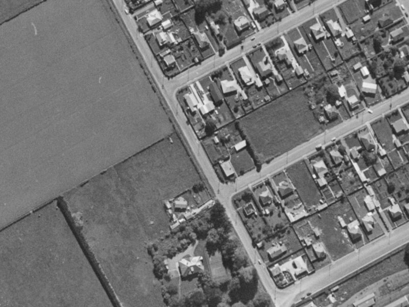 8A Bailey Street from the air, 1970-1974