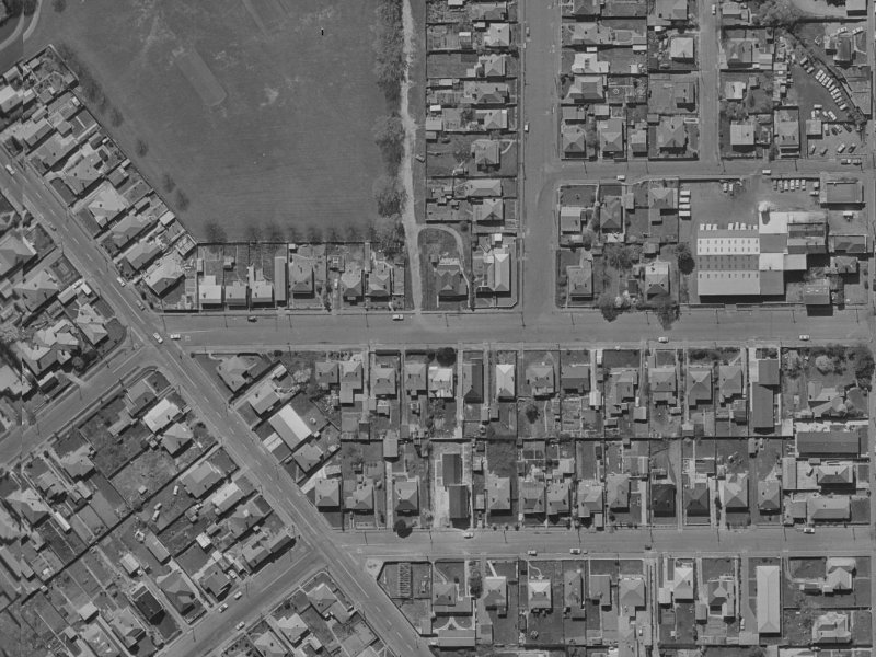44 Devon Street from the air, 1970-1974