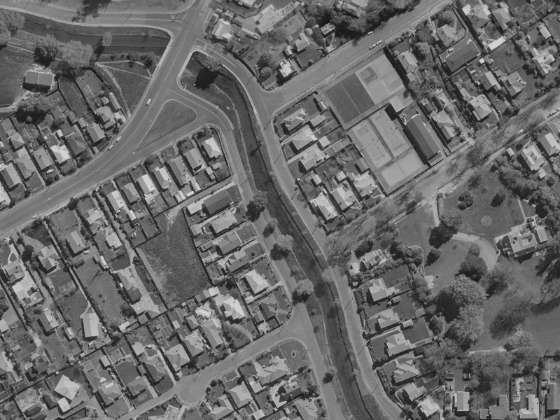182 Riverlaw Terrace from the air, 1970-1974