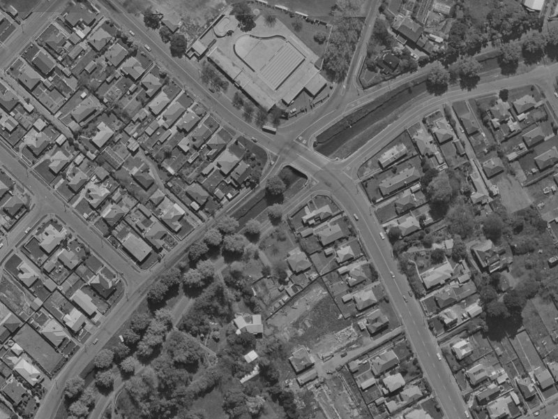102 Riverlaw Terrace from the air, 1970-1974