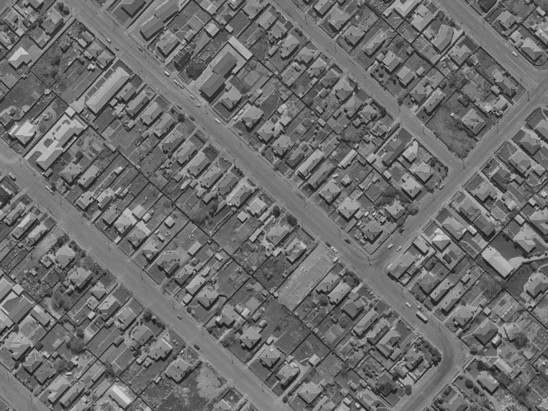 152A Huxley Street from the air, 1970-1974