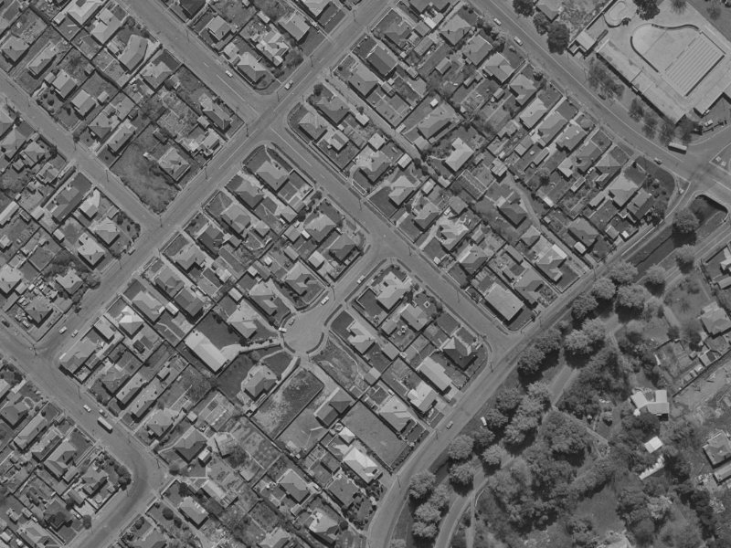 1 Gilbert Place from the air, 1970-1974