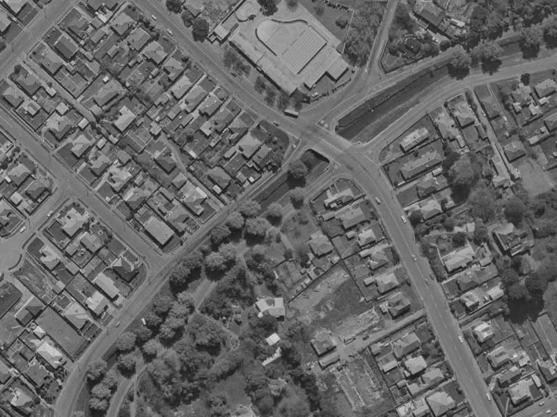 101 Riverlaw Terrace from the air, 1970-1974