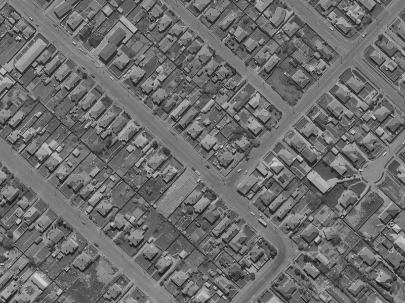 163 Huxley Street from the air, 1970-1974