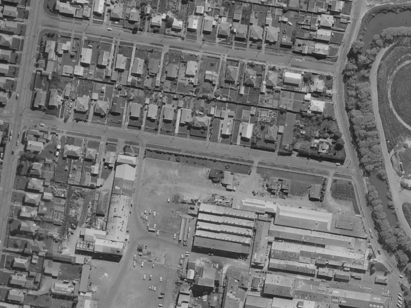 74–110 Marshall Street from the air, 1970-1974