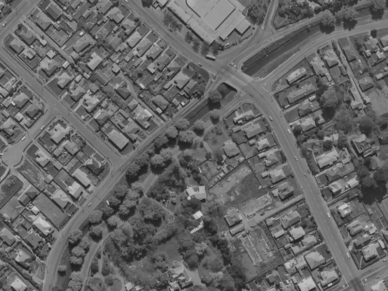 100 Riverlaw Terrace from the air, 1970-1974