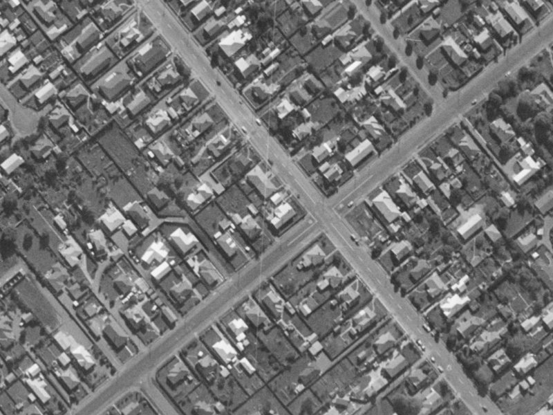 281 Lyttelton Street from the air, 1970-1974