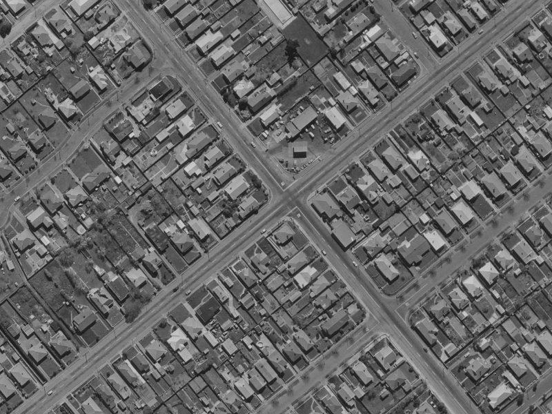 103-107 Milton Street from the air, 1970-1974