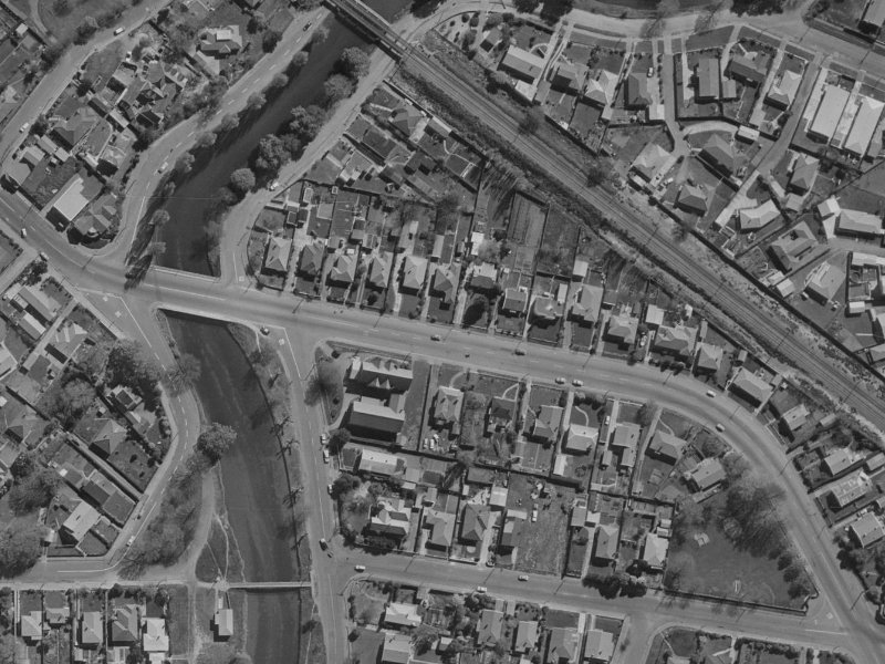 161 Opawa Road from the air, 1970-1974