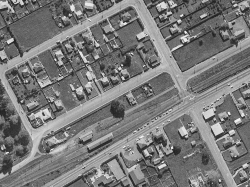 10 Railway Terrace from the air, 1970-1974