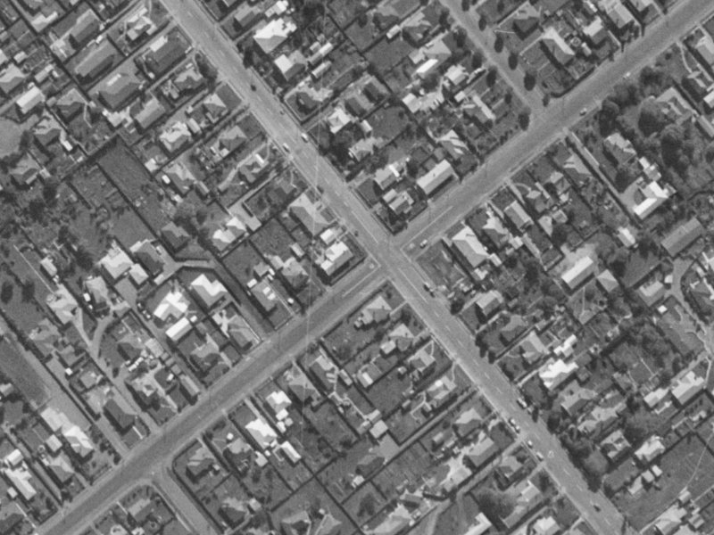 61 Neville Street from the air, 1970-1974