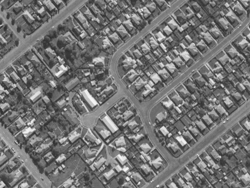 13 Evesham Crescent from the air, 1970-1974