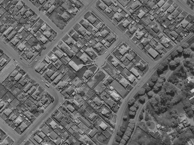 9 Gilbert Place from the air, 1970-1974