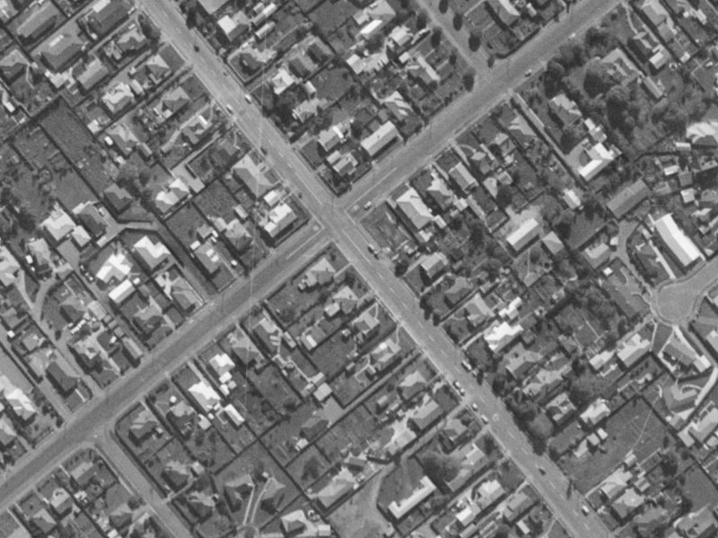275 Lyttelton Street from the air, 1970-1974