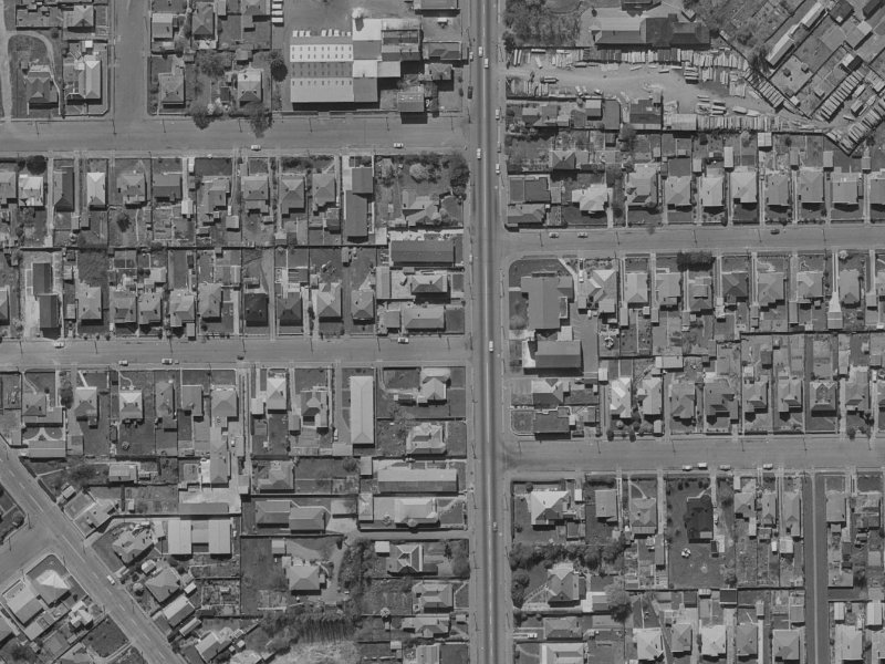 201 Colombo Street from the air, 1970-1974