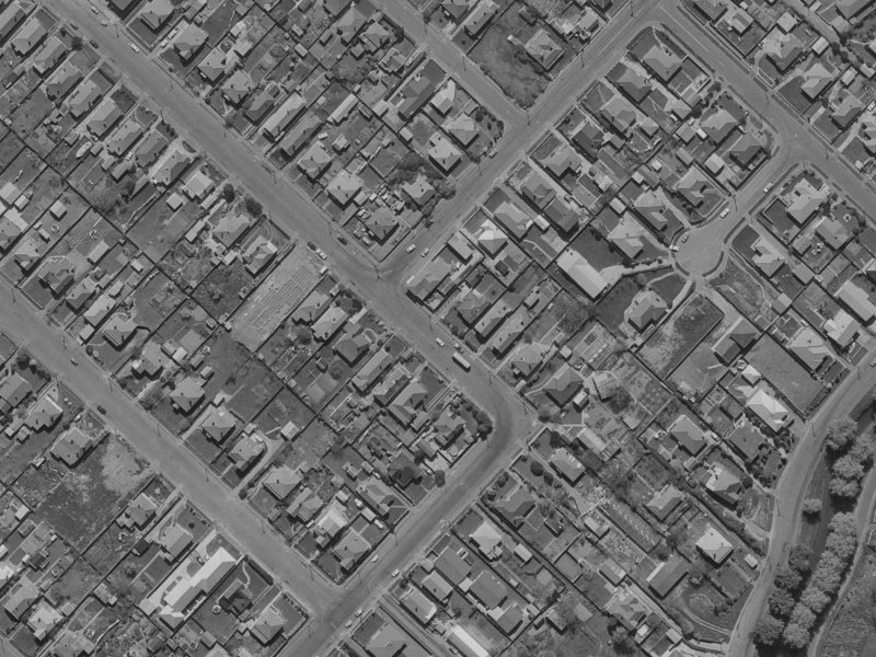 177 Huxley Street from the air, 1970-1974